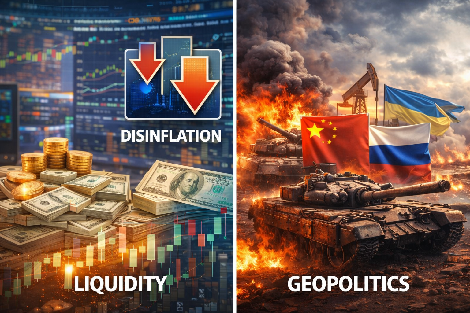 Disinflation and liquidity vs geopolitics