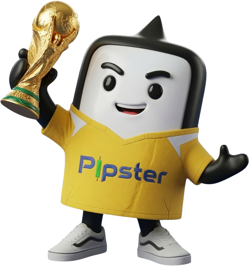 Pip, the Pipster mascot, lifting the Cup